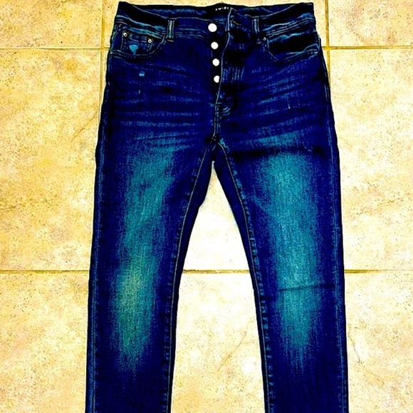 Amiri stack nwot raw denim beautiful 30w 34.5”ins stack Italy 🇮🇹 - Picture 2 of 16